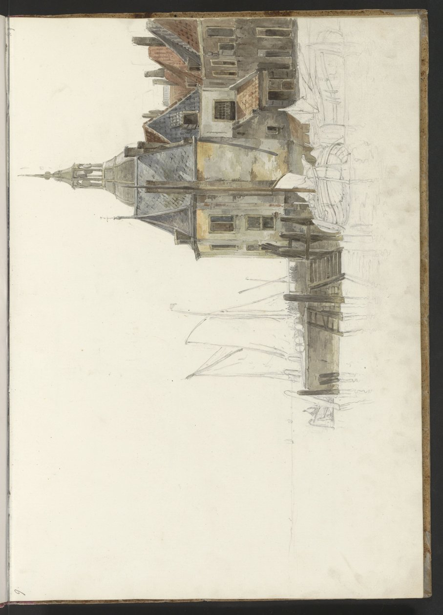 Muelle en Groothoofdspoort en Dordrecht de Johannes Christiaan Schotel