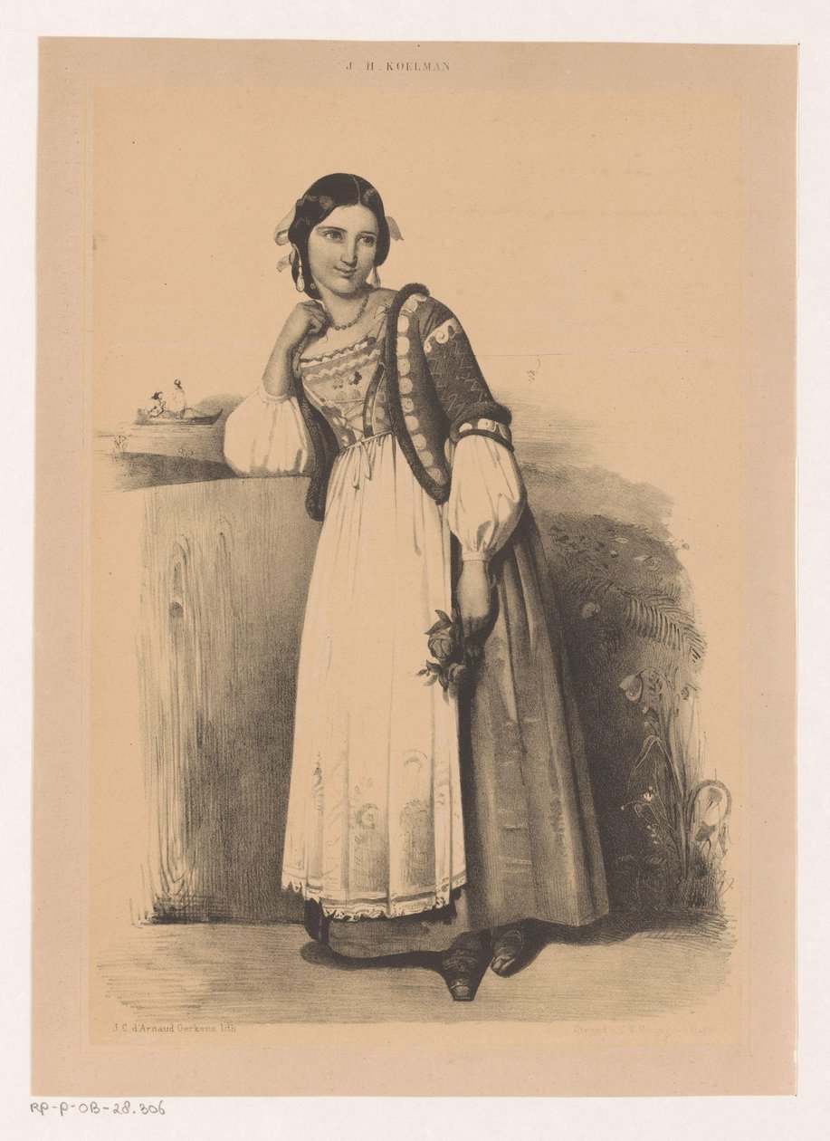 Mujer en traje italiano de Johannes Christiaan d