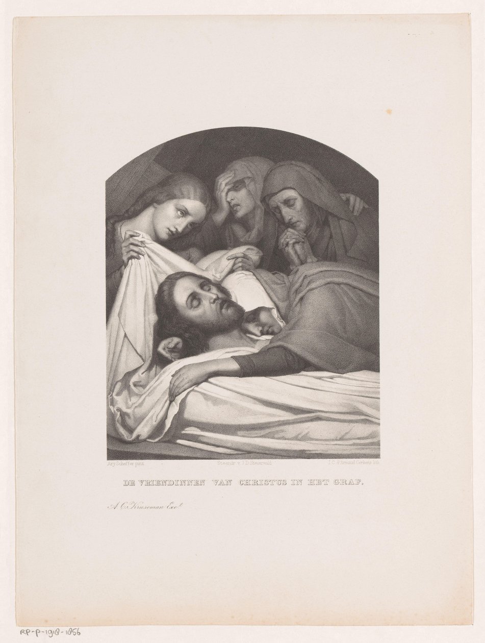Mujeres en la tumba de Cristo Las novias de Cristo en la tumba (título sobre el objeto) de Johannes Christiaan d