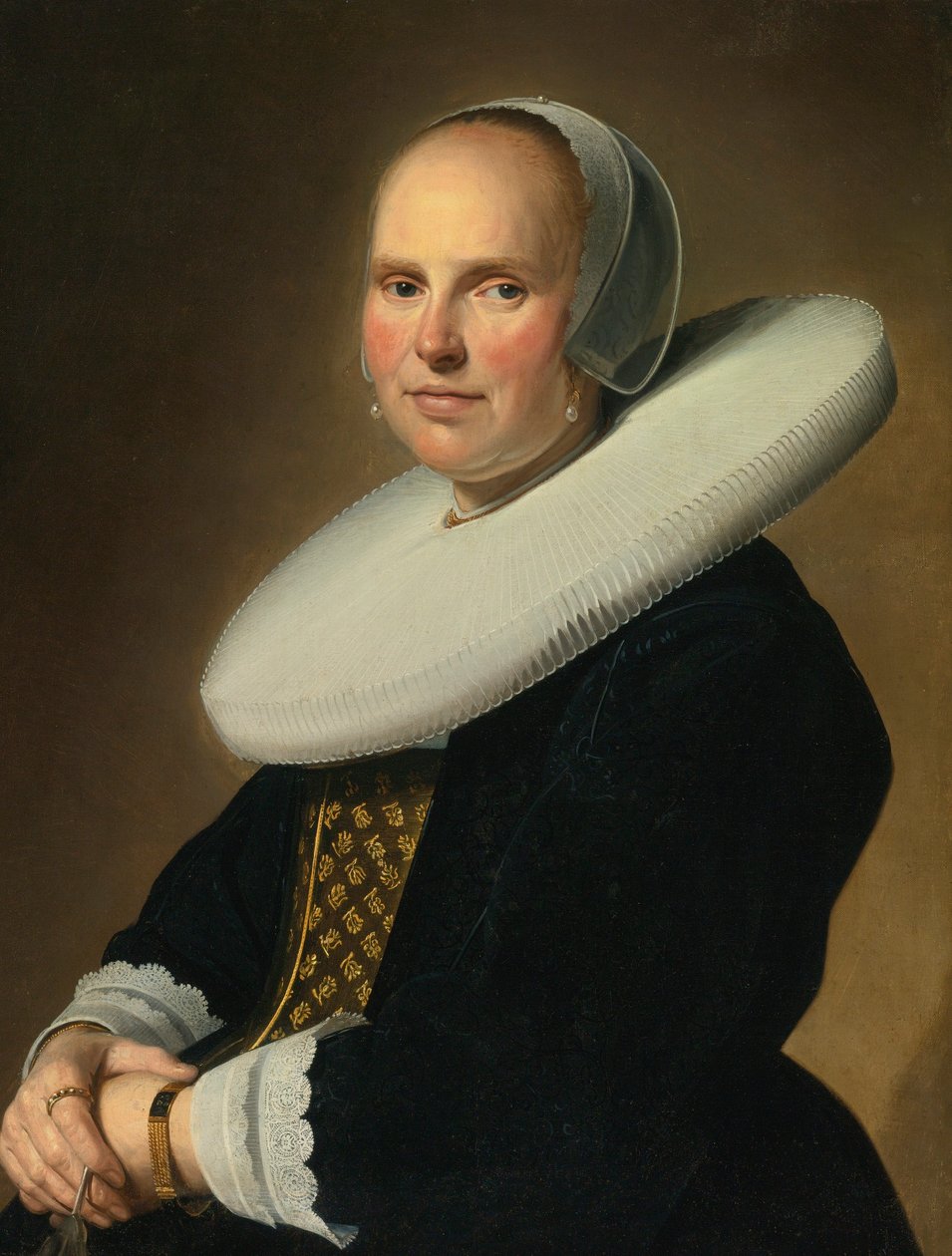 Retrato de una dama, firmado en el centro a la derecha: J. Verspronck... de Johannes Cornelisz Verspronck