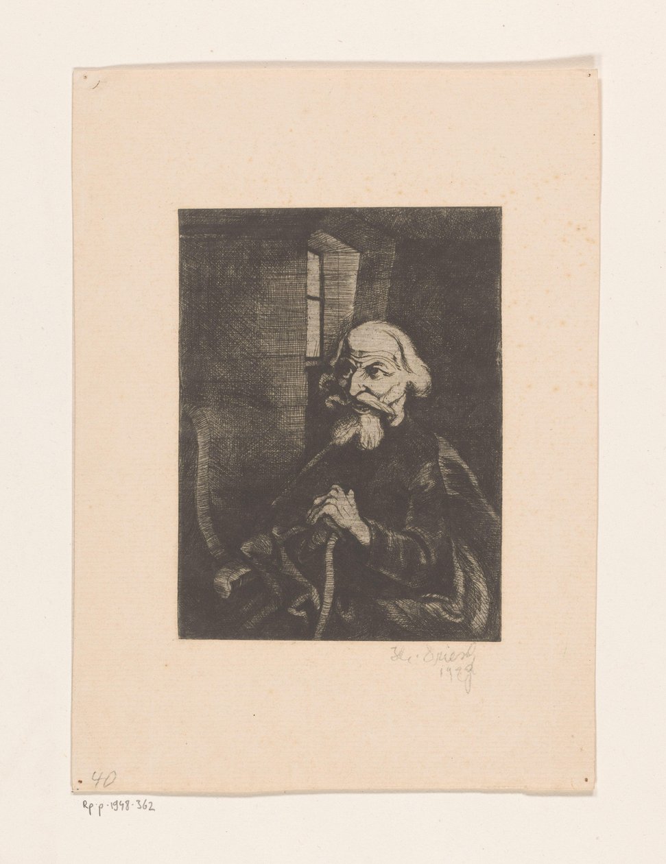 Anciano sentado de Johannes Driesch (signed by artist)
