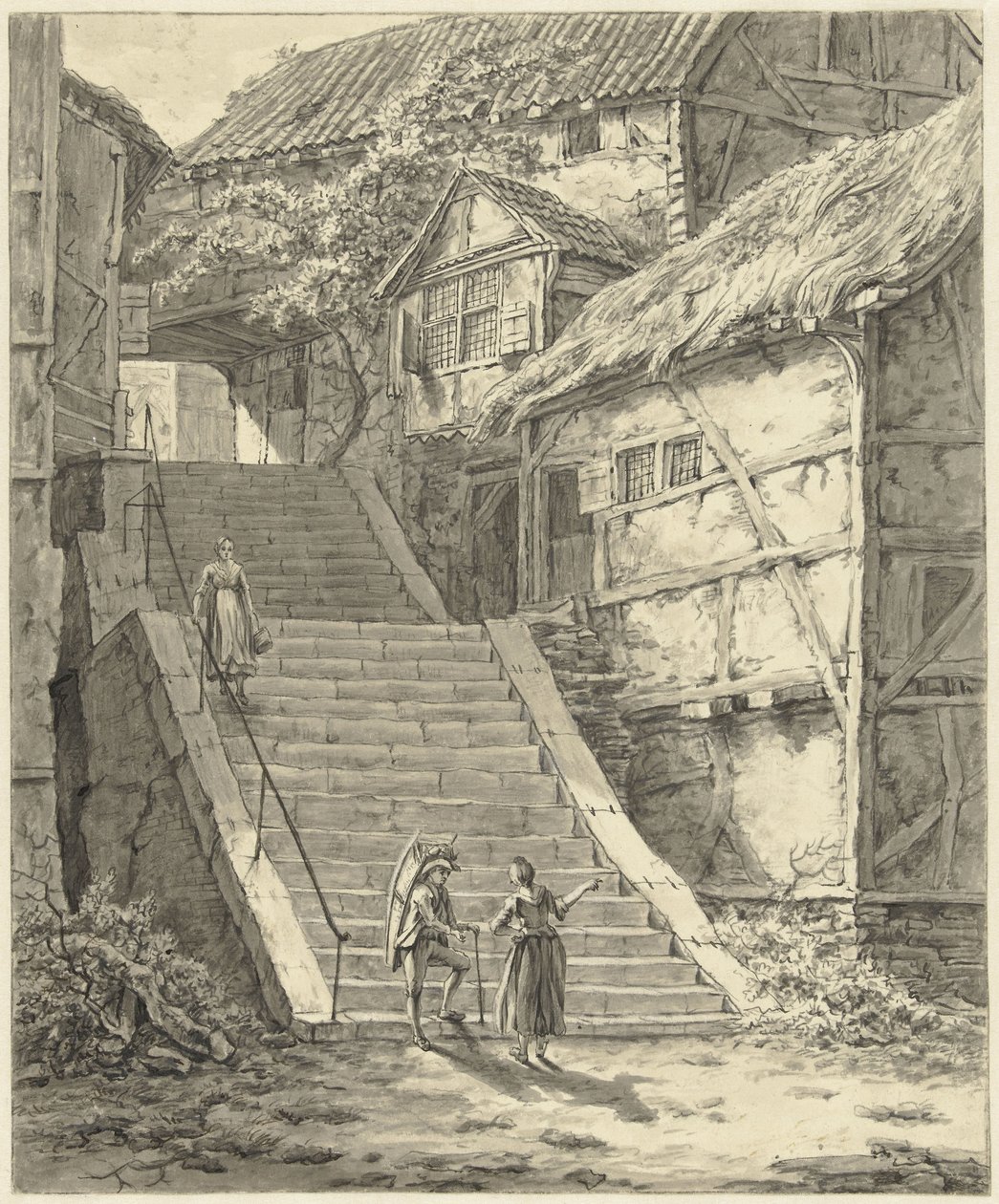 Escaleras entre casas en Mettmann, sobre Düsseldorf de Johannes Elffers