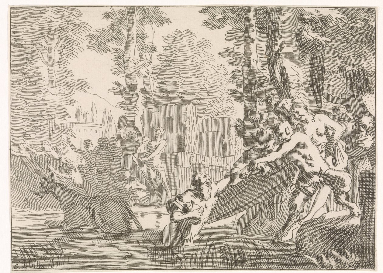 Silenus es sacado del agua Representaciones mitológicas y alegóricas (título de serie) de Johannes Glauber