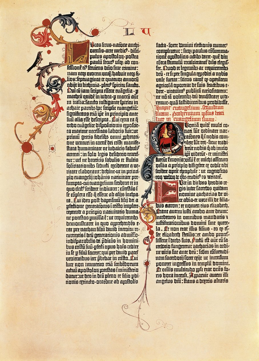 Página de la Biblia de Mazarine (B42) de Johannes Gutenberg