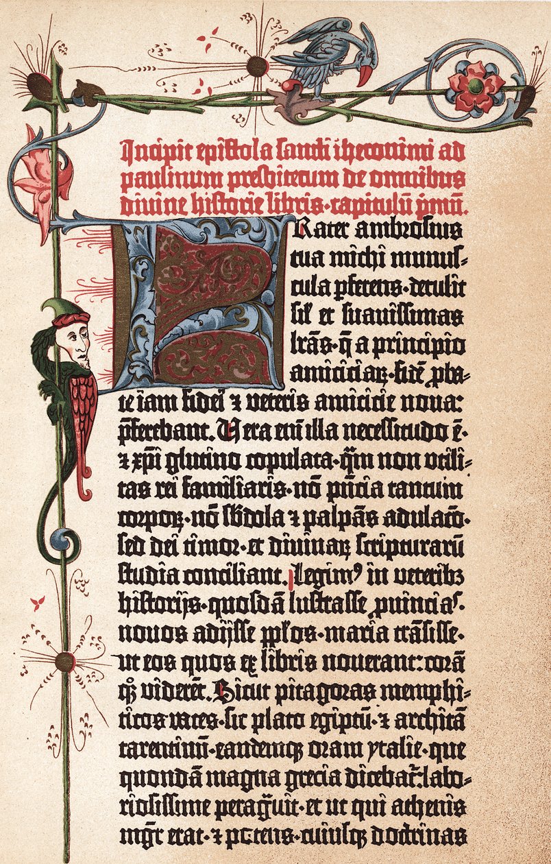 Página de la Biblia de Gutenberg de Johannes Gutenberg