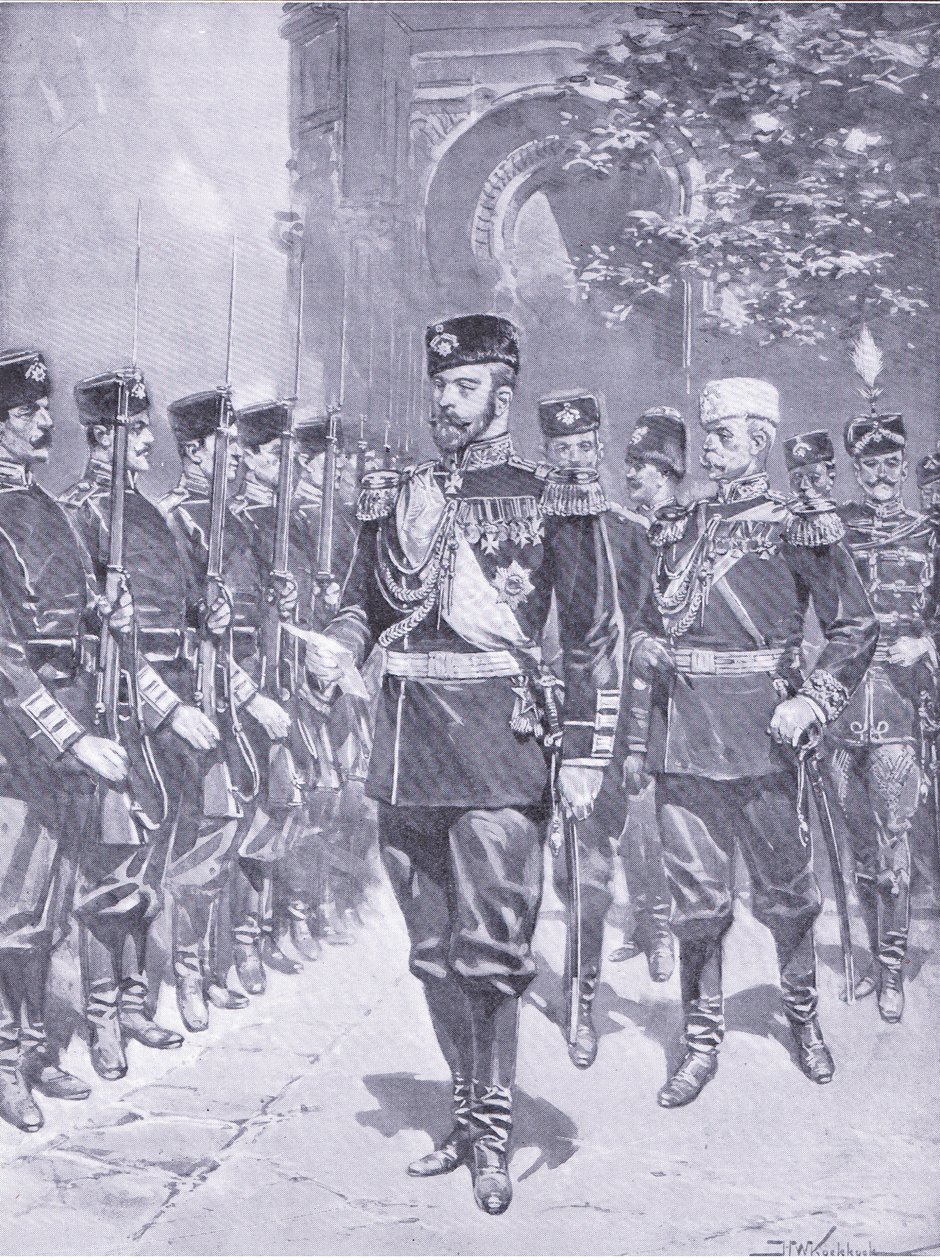 Su Majestad Imperial el Zar, ilustración de la Historia de la Guerra Ruso-Japonesa de Cassell Vol 1, c.1900 de Johannes Hermann Barend Koekkoek