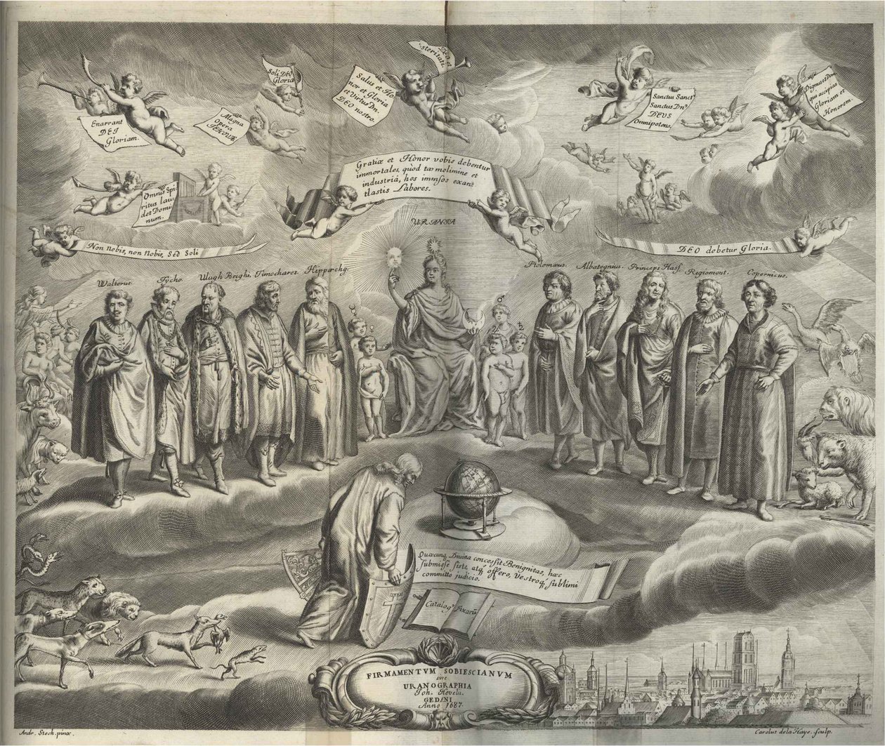 Firmamentum Sobiescianumsive Uranographia Frontispicio de Johannes Hevelius