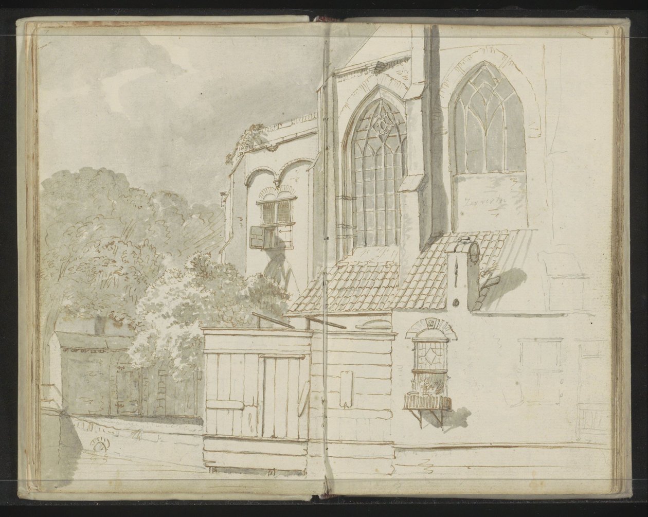 Detrás de la Nieuwe Kerk en Delft de Johannes Huibert Prins