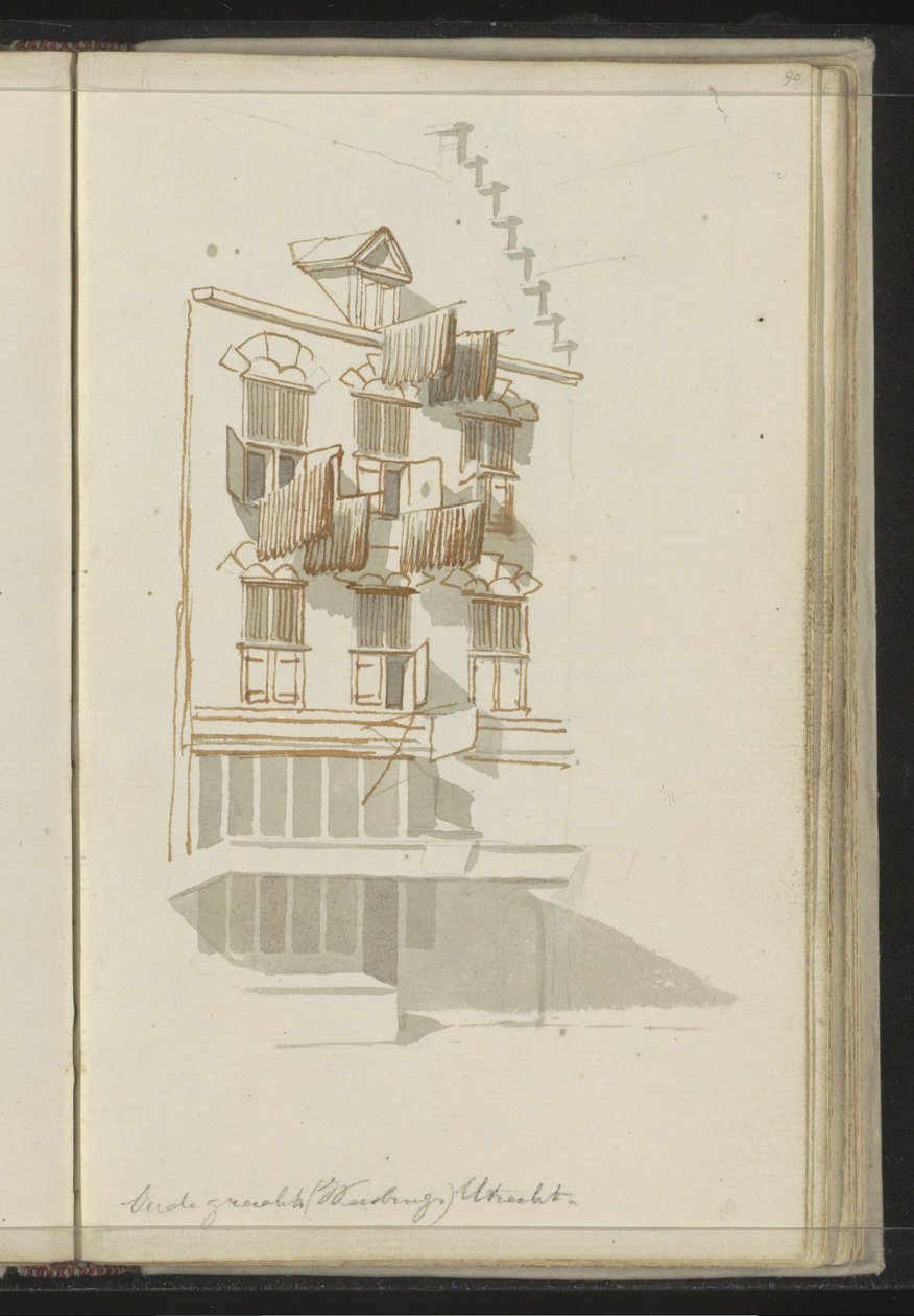 Fachada de un edificio en Oudegracht en Utrecht de Johannes Huibert Prins