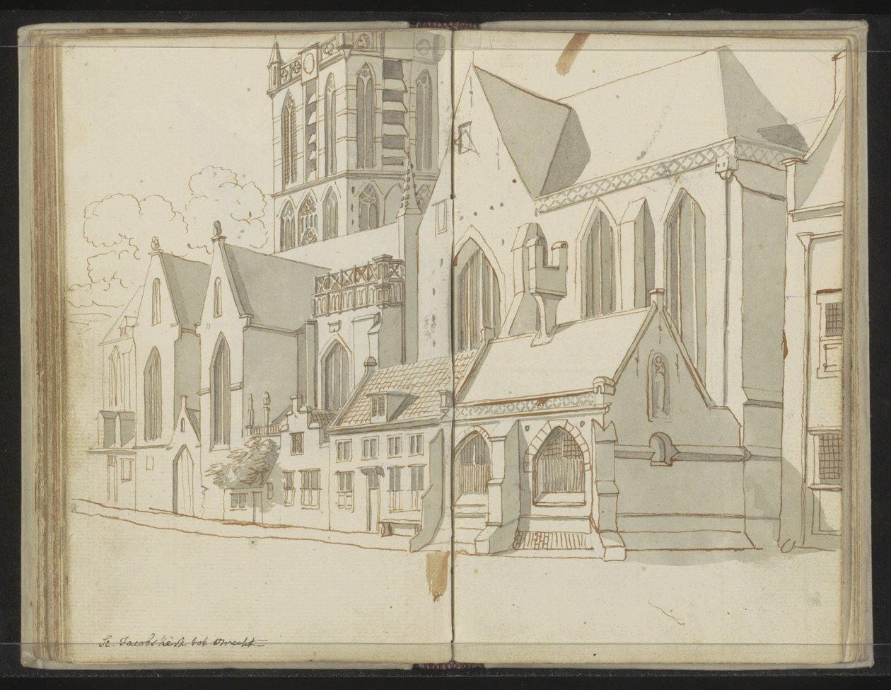 Fachada derecha del Jacobikerk en Utrecht de Johannes Huibert Prins