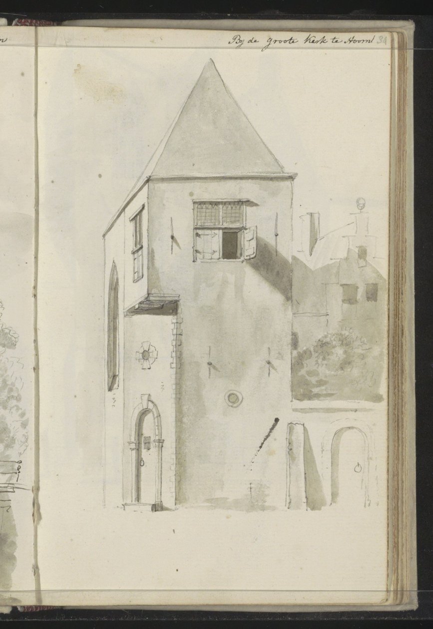 Paisaje urbano en Grote Kerk en Hoorn de Johannes Huibert Prins