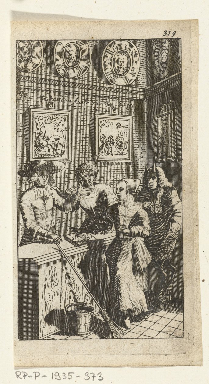 El diablo fingido Ilustración de libros para Simon de Vries, Seven Duyvelen gobernando y sirviendo a Hedendaeghsche Dienstmaegden, Amsterdam, 1682 de Johannes Jacobsz van den Aveele