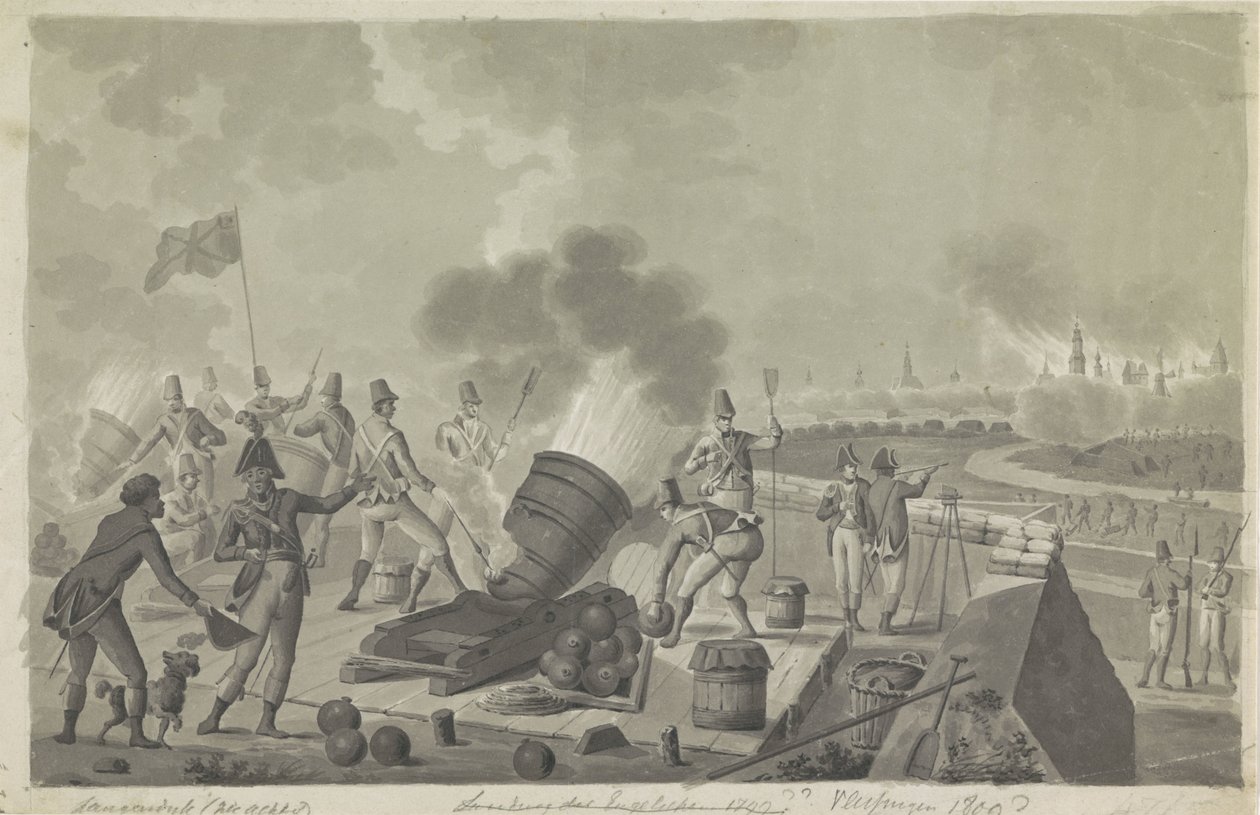 Bombardeo de Flushing por los británicos, 1809 de Johannes Jelgerhuis (possibly)