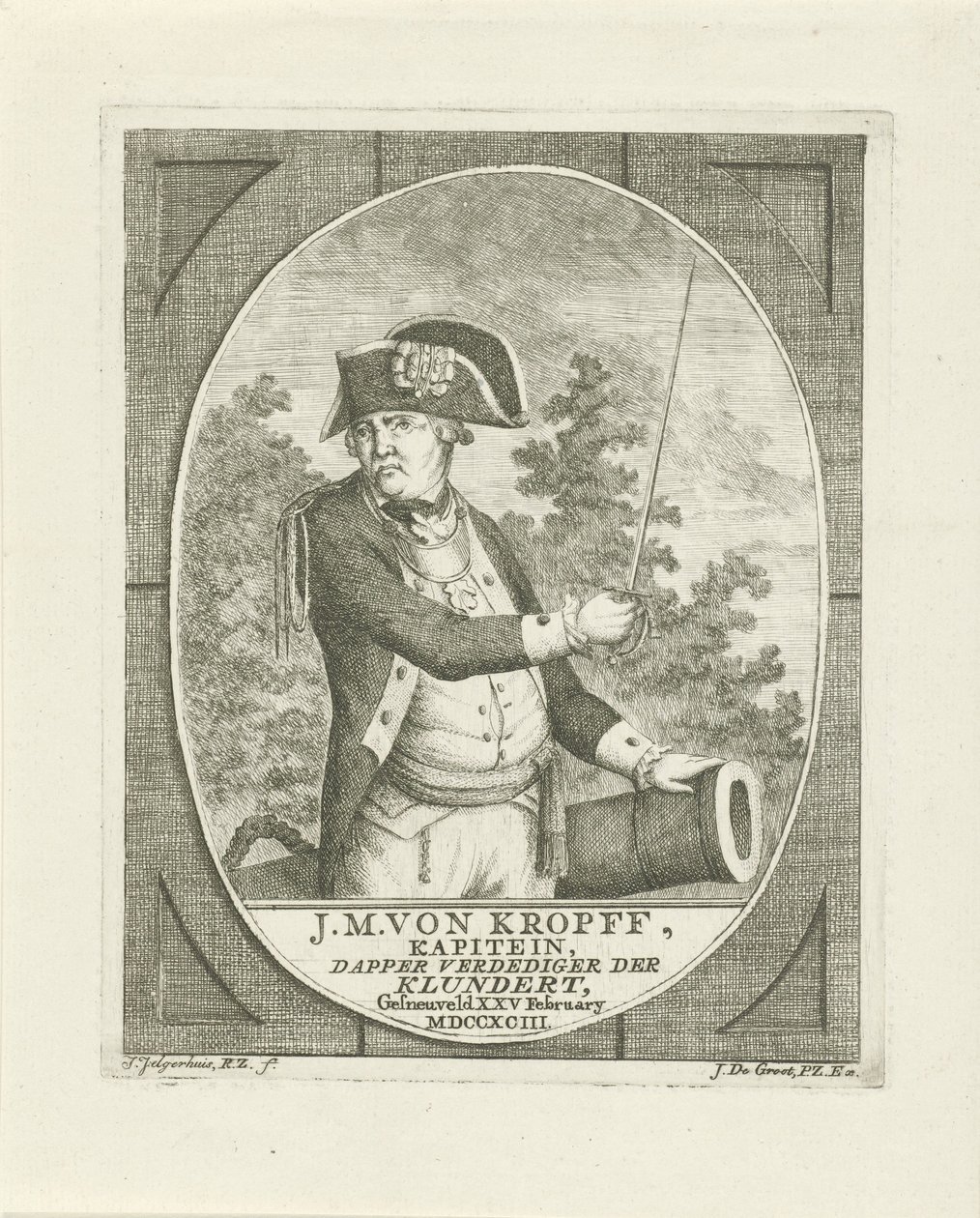 Retrato de Joachim Maurits von Kropff de Johannes Jelgerhuis