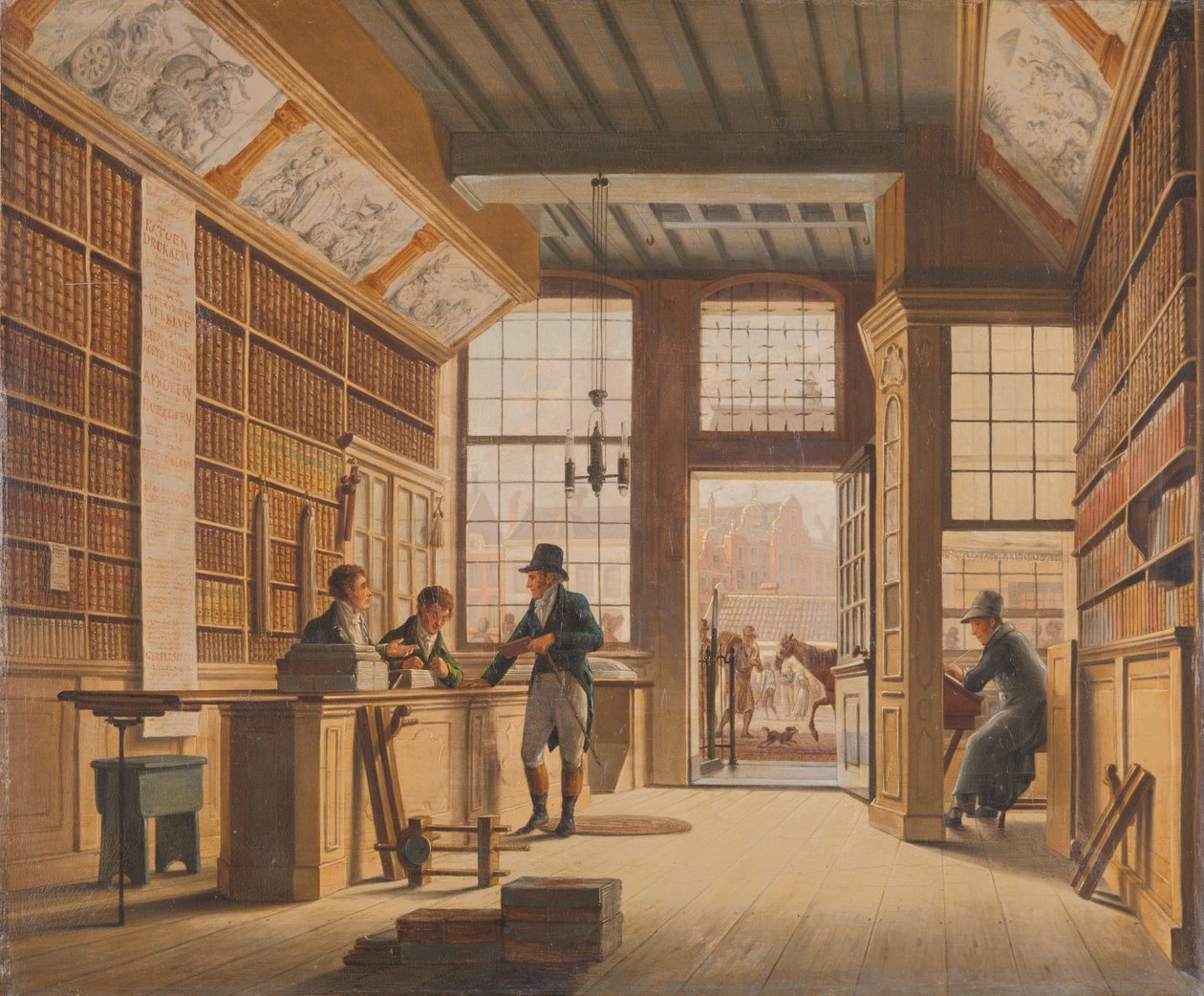La tienda del librero Pieter Meijer Warnars en el Vijgendam de Ámsterdam
La librería de Pieter Meijer Warnars (1792-1869) en el Vijgendam, Ámsterdam de Johannes Jelgerhuis