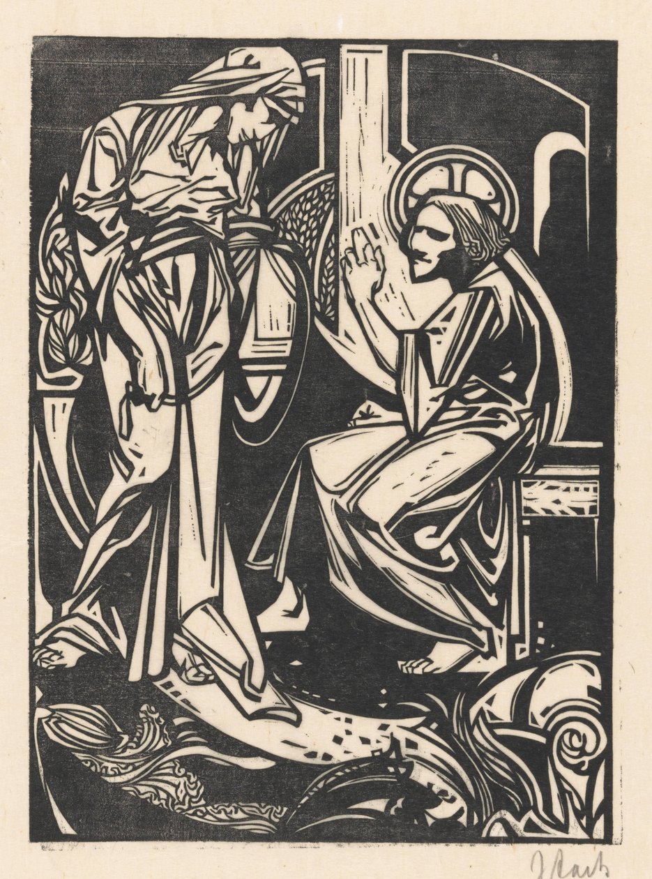 Cristo y la mujer samaritana de Johannes Josephus Aarts (signed by artist)