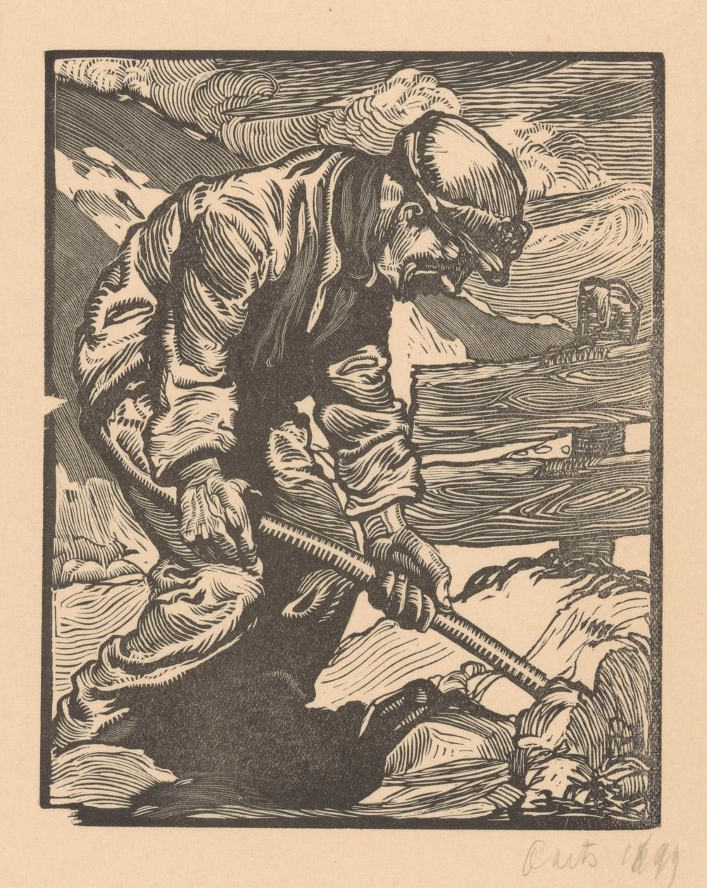 Trabajador del dique de Johannes Josephus Aarts (signed by artist)