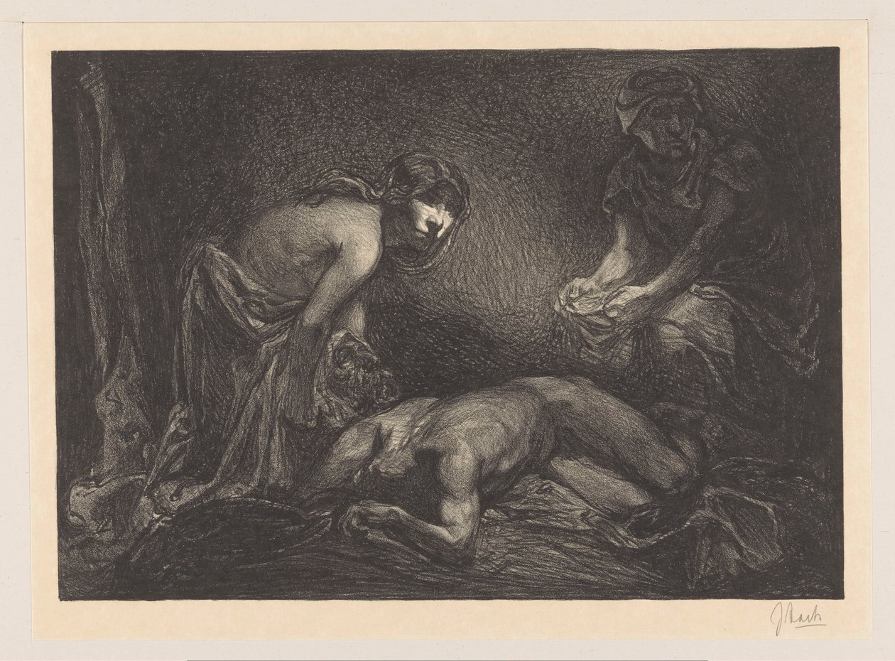 Judith y la criada con la cabeza y el cuerpo de Holofernes de Johannes Josephus Aarts (signed by artist)