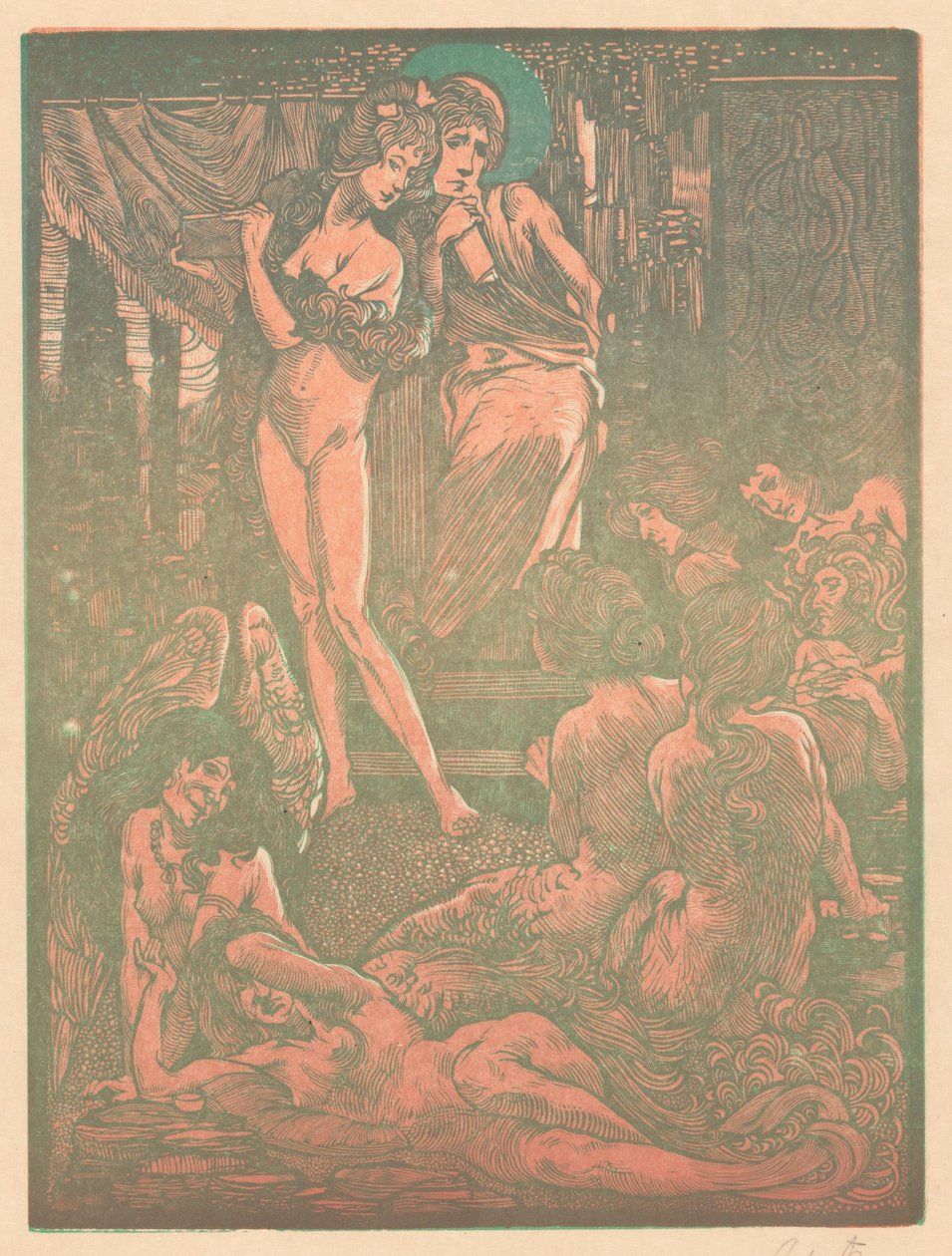 Nueve fantásticas figuras femeninas de Johannes Josephus Aarts (signed by artist)