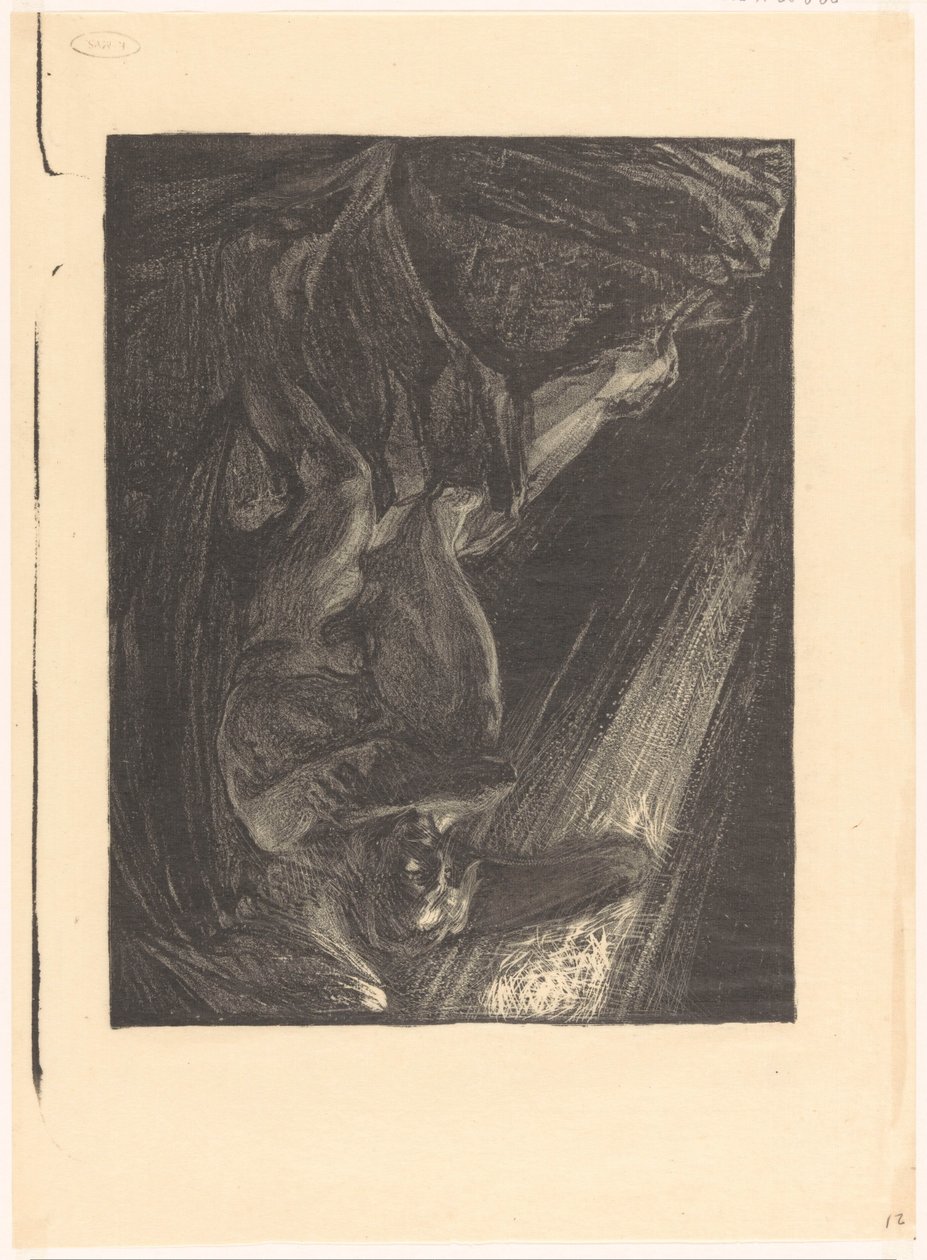 Ángel caído sentado en una roca de Johannes Josephus Aarts