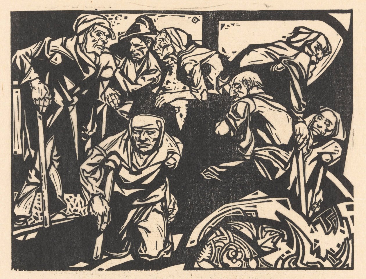 Hombres con muletas de Johannes Josephus Aarts