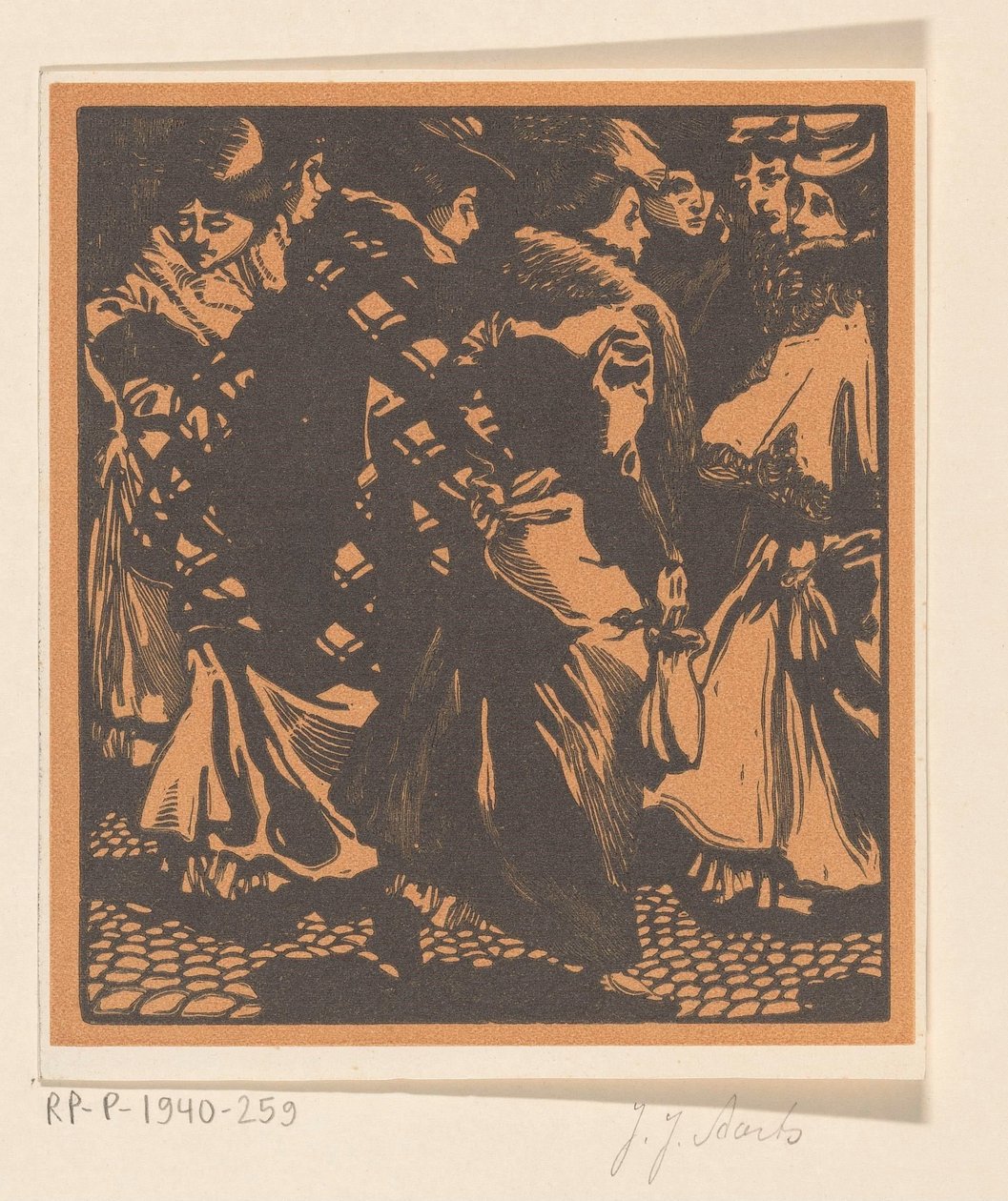 Siete mujeres en la calle de Johannes Josephus Aarts