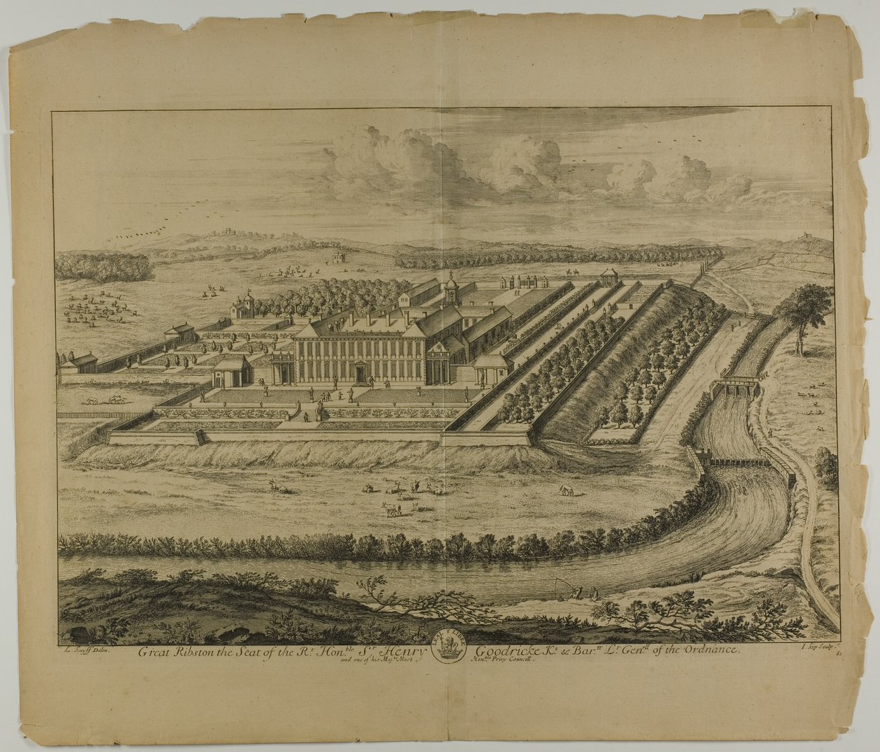 Great Ribston, placa 61 de Britannia Illustrata de Johannes Kip