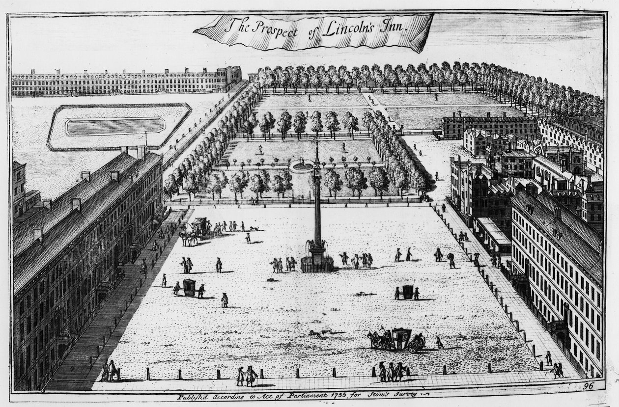 La Perspectiva de Lincolns Inn, 1720 de Johannes Kip