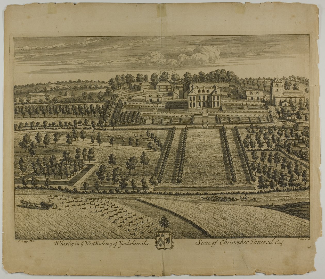 Whixley, lámina 78 de Britannia Illustrata de Johannes Kip