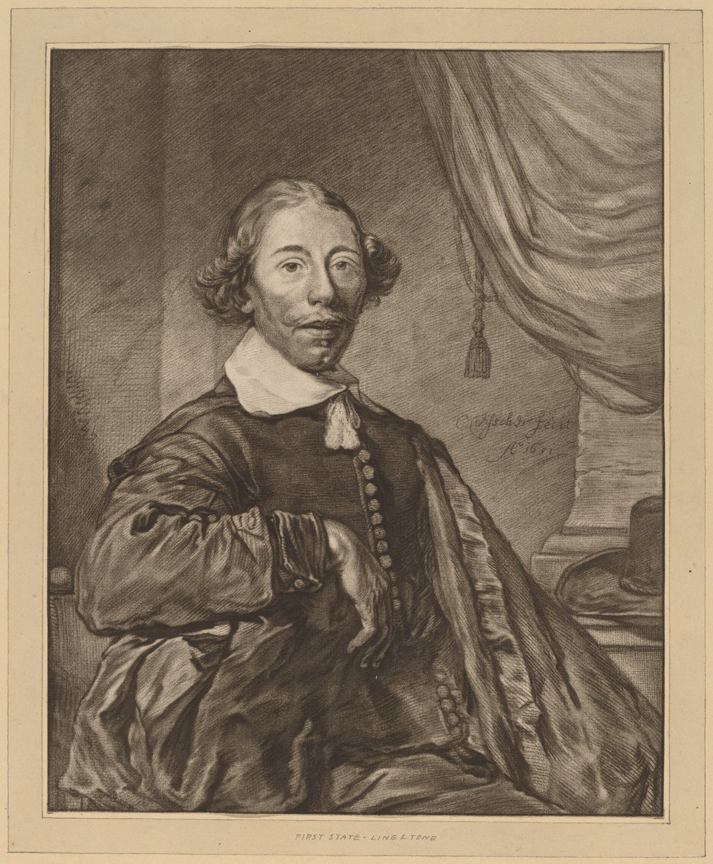 Retrato de un hombre sentado, 1771 de Johannes Kornlein