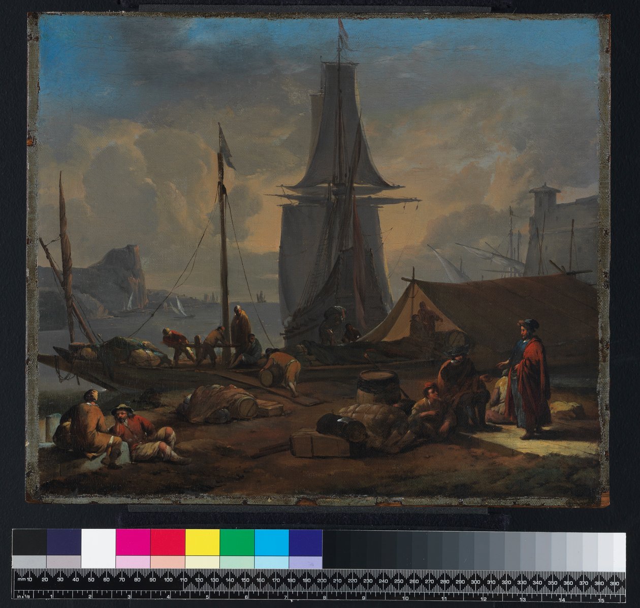 Escena de puerto, antes de 1674 de Johannes Lingelbach