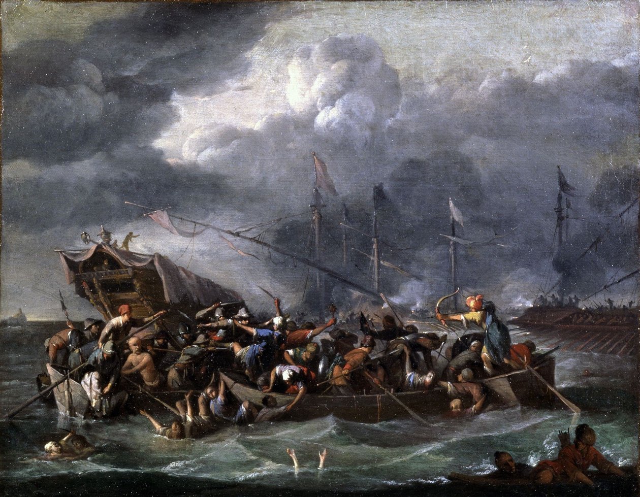 Batalla naval entre cristianos y turcos de Johannes Lingelbach