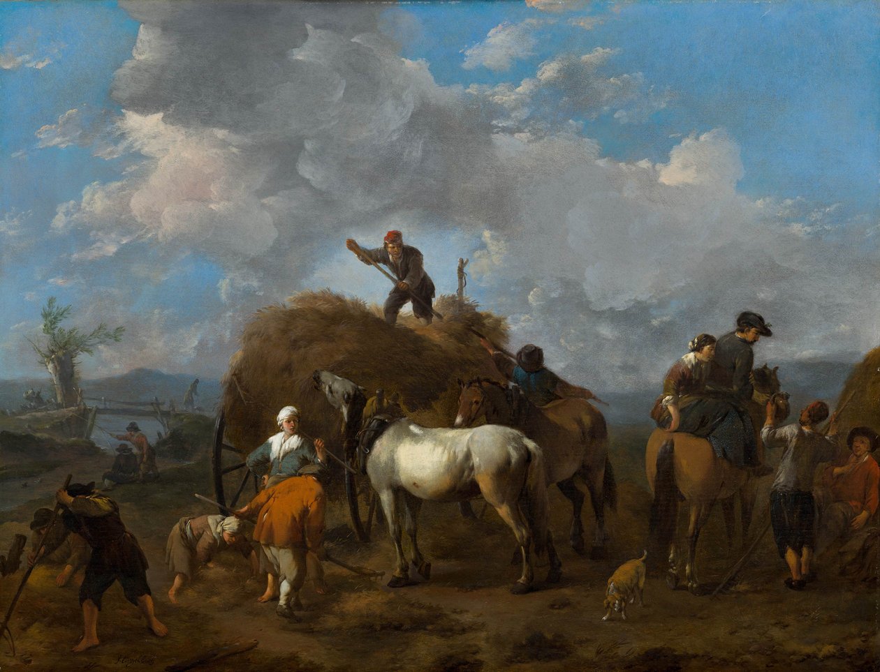 Holandés: Cosechar el heno de Johannes Lingelbach
