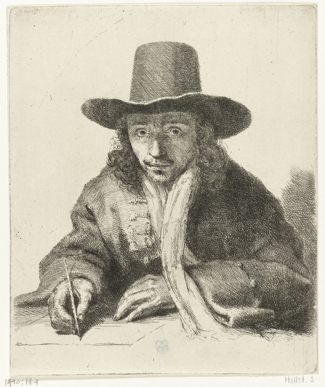 Autorretrato de Johannes Lutma, dibujo de Johannes  Lutma