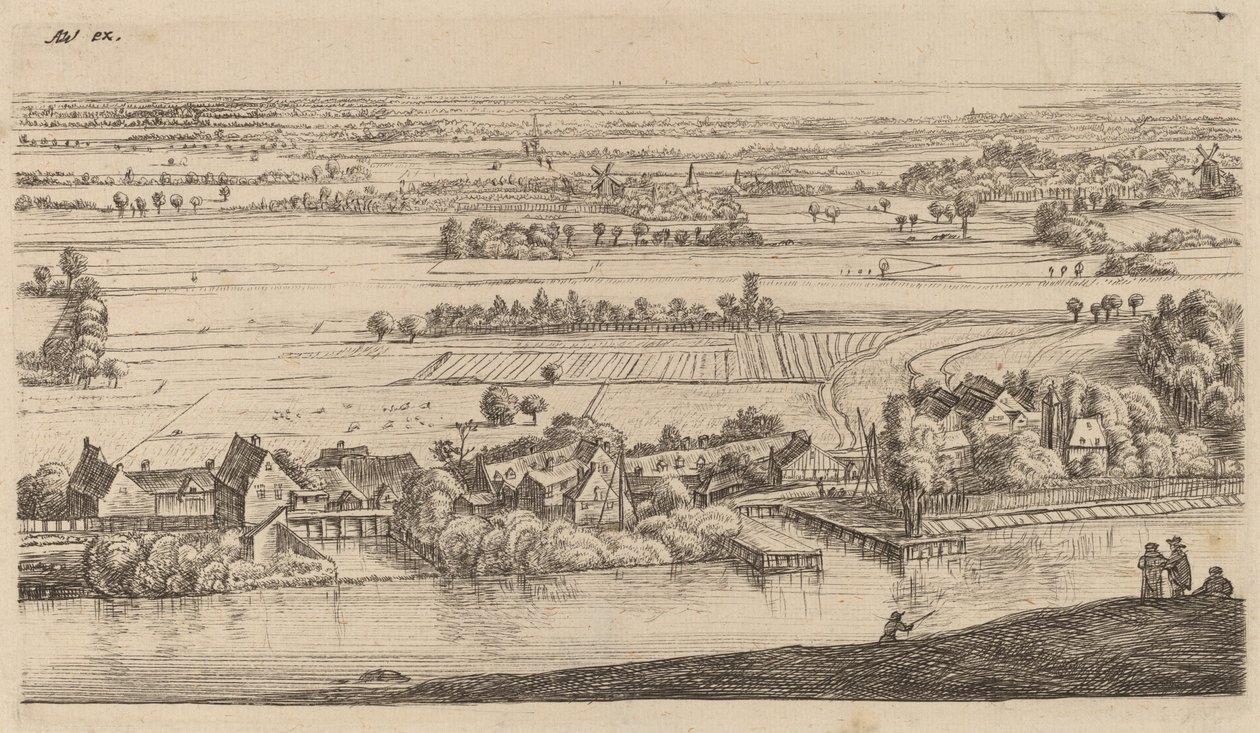 Pueblo junto a un Canal de Johannes Ruisscher