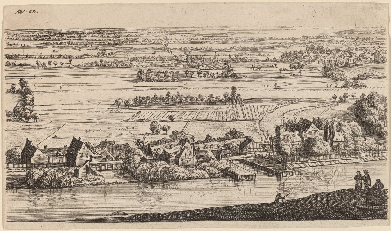 Pueblo junto a un canal de Johannes Ruisscher