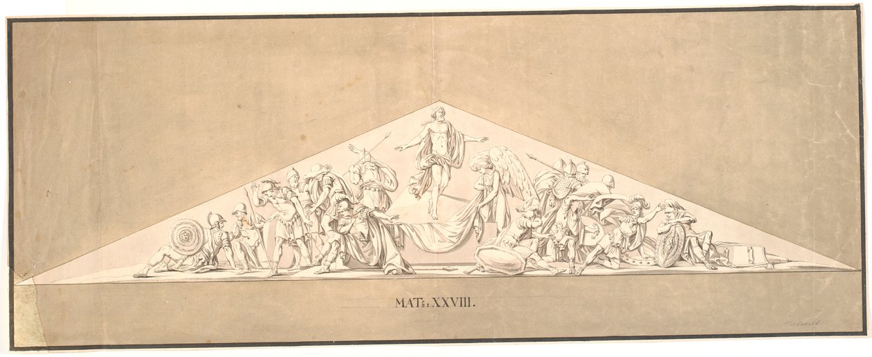 Resurrección de Cristo. Boceto para un relieve desaparecido en la Iglesia de Mármol de Johannes Wiedewelt