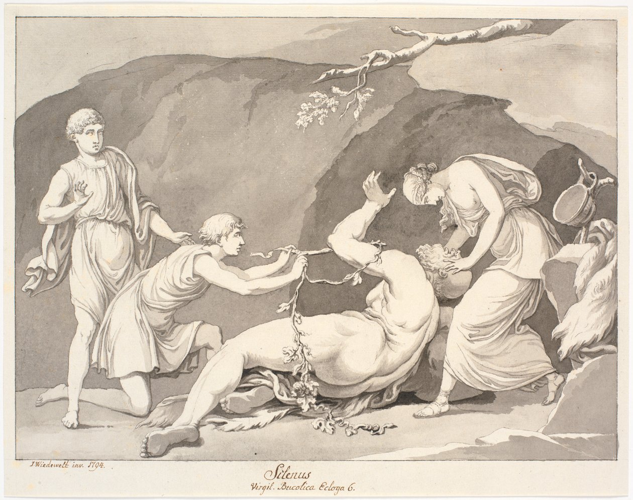 Silenus / Virgilio. Bucolia Ecloga 6. de Johannes Wiedewelt
