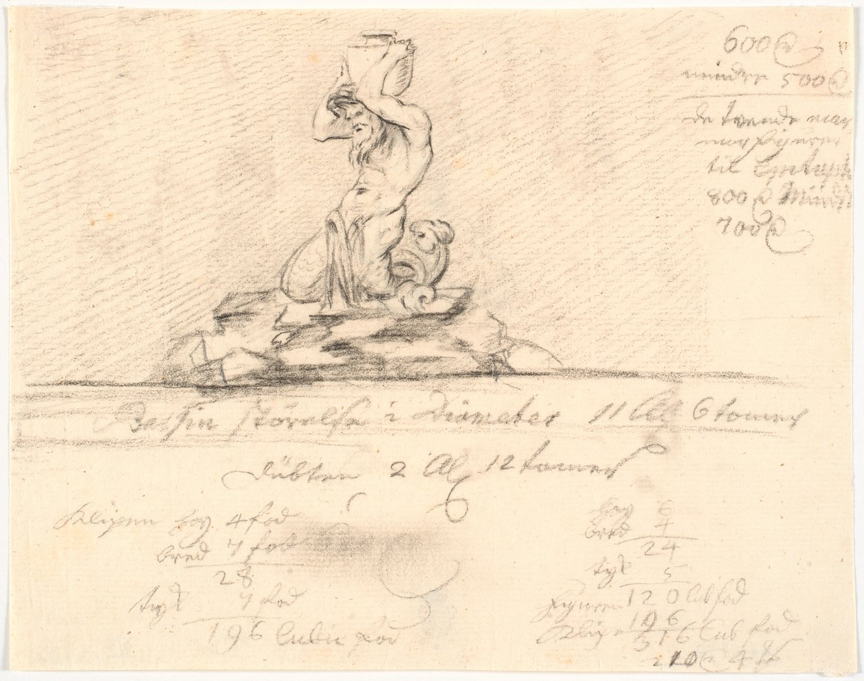 Boceto para fuente con tritón de Johannes Wiedewelt