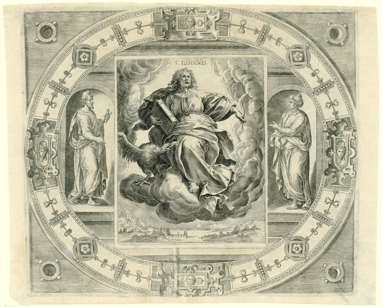El evangelista Juan
S. Iohañis (título en el objeto)
Los cuatro evangelistas (título de la serie) de Johannes Wierix (rejected attribution)