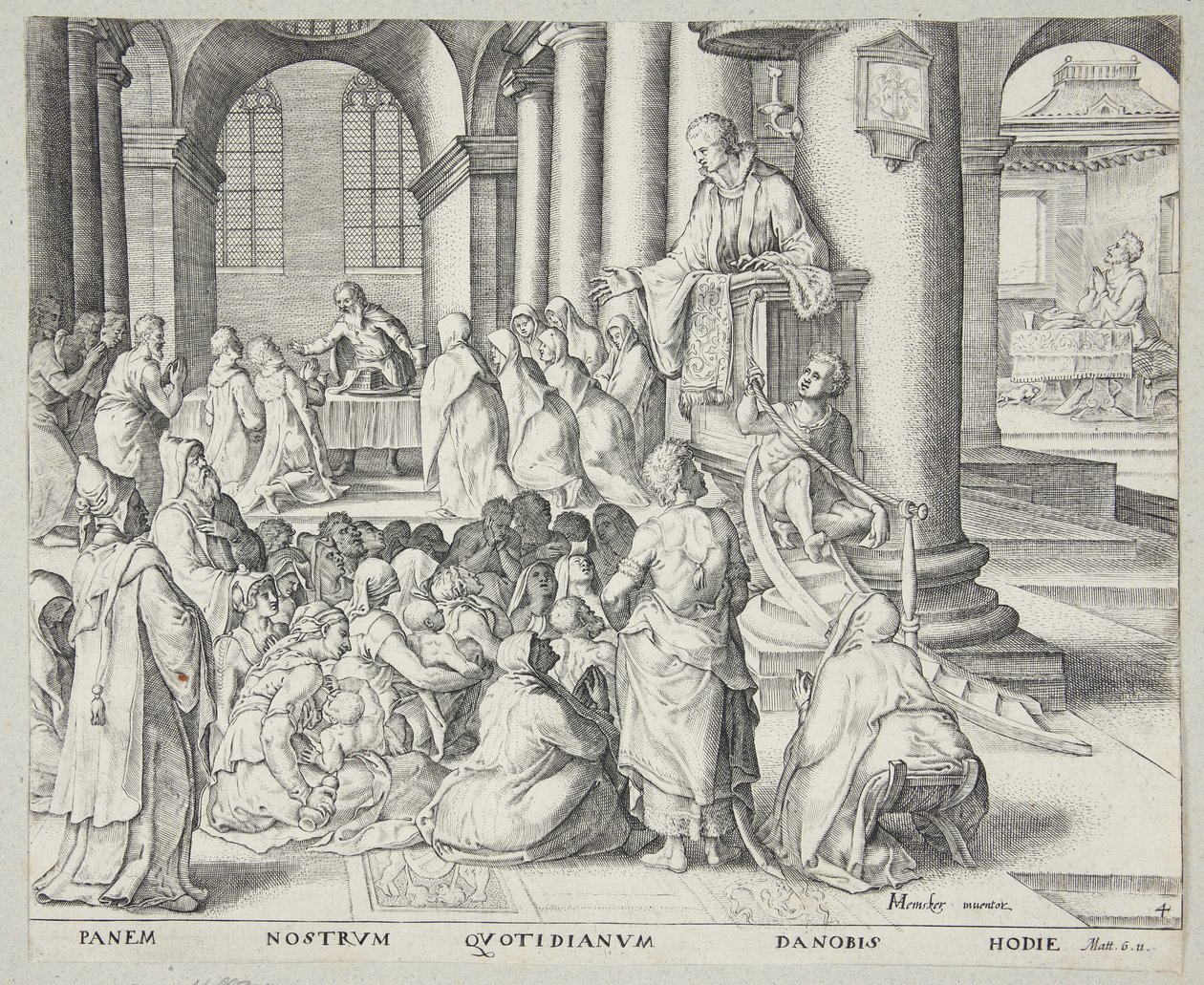 El sermón en la iglesia de Johannes Wierix
