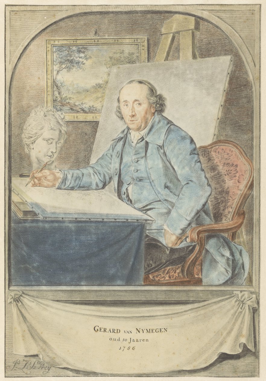 Retrato de Gerard van Nijmegen de Johannes Zacharias Simon Prey