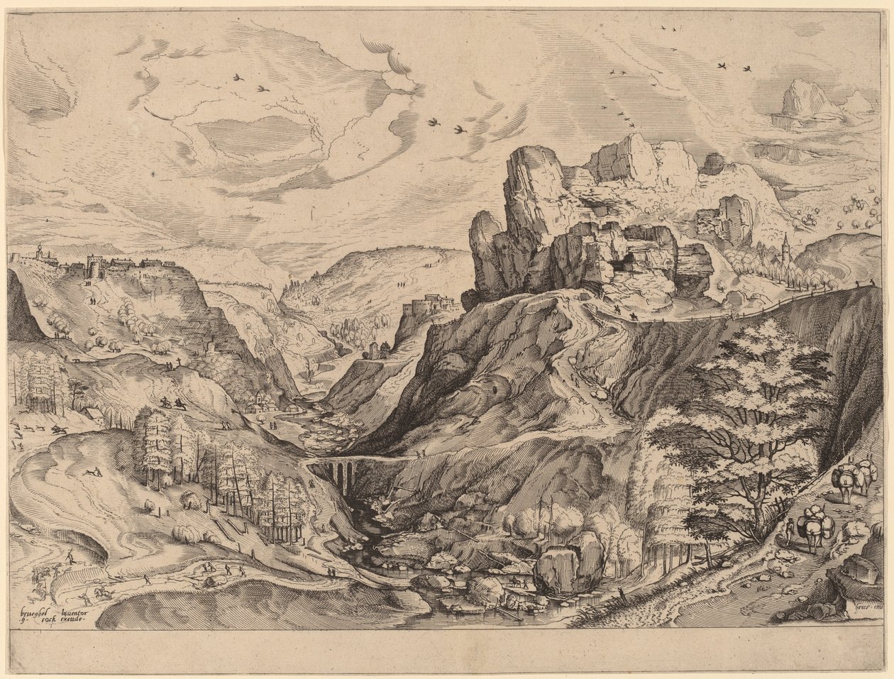 Paisaje alpino de Johannes and Lucas van Doetechum after Pieter Bruegel the Elder