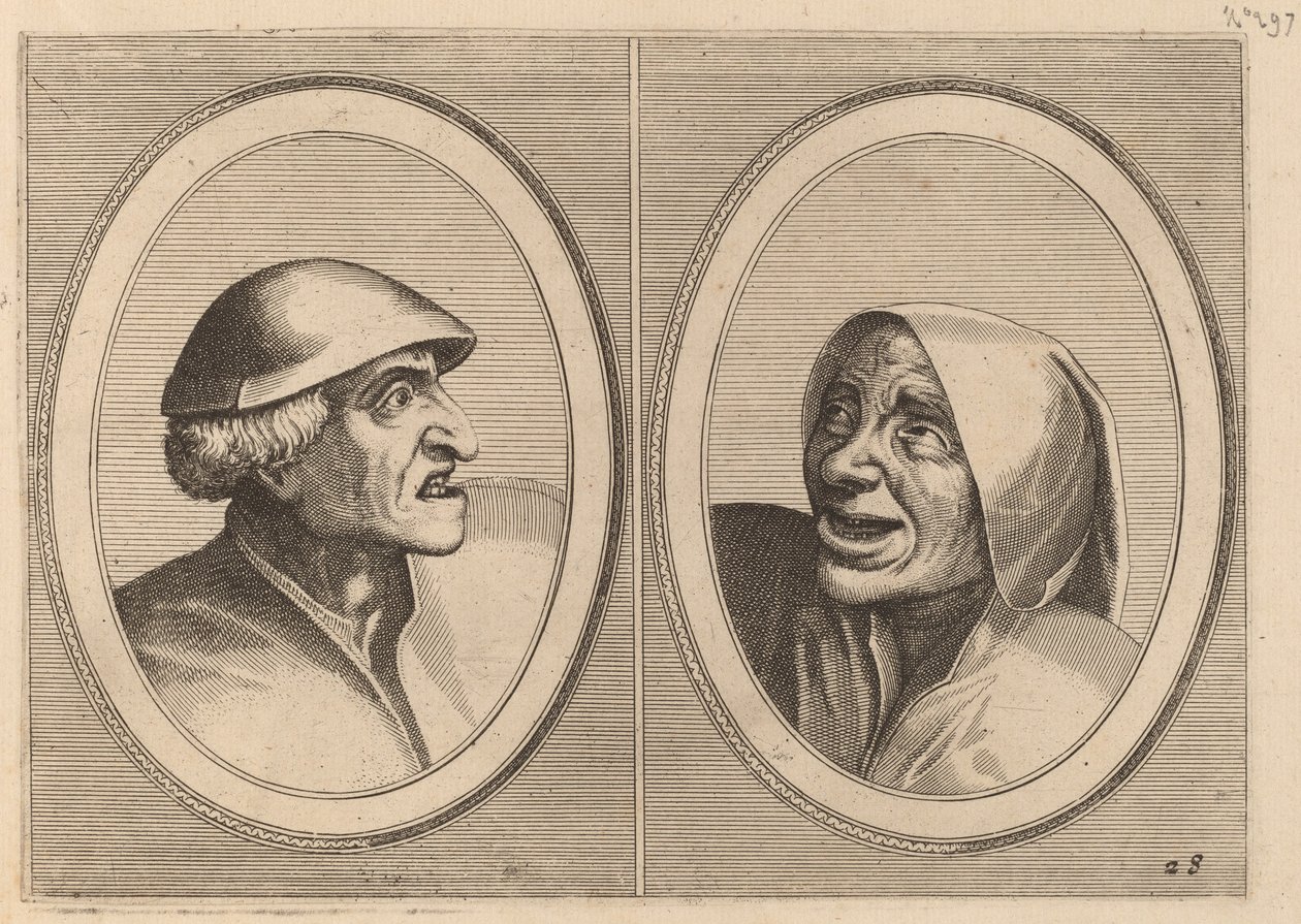 "Dief-achtighe Tijs" y "Nies Spoel-de-Nap" de Johannes and Lucas van Doetechum after Pieter Bruegel the Elder