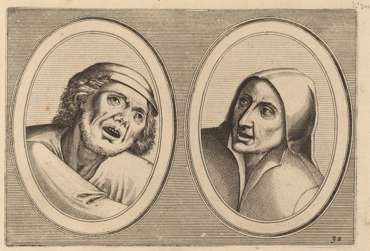 "Harme Snap-op" y "Keursje-sonder-naed" de Johannes and Lucas van Doetechum after Pieter Bruegel the Elder