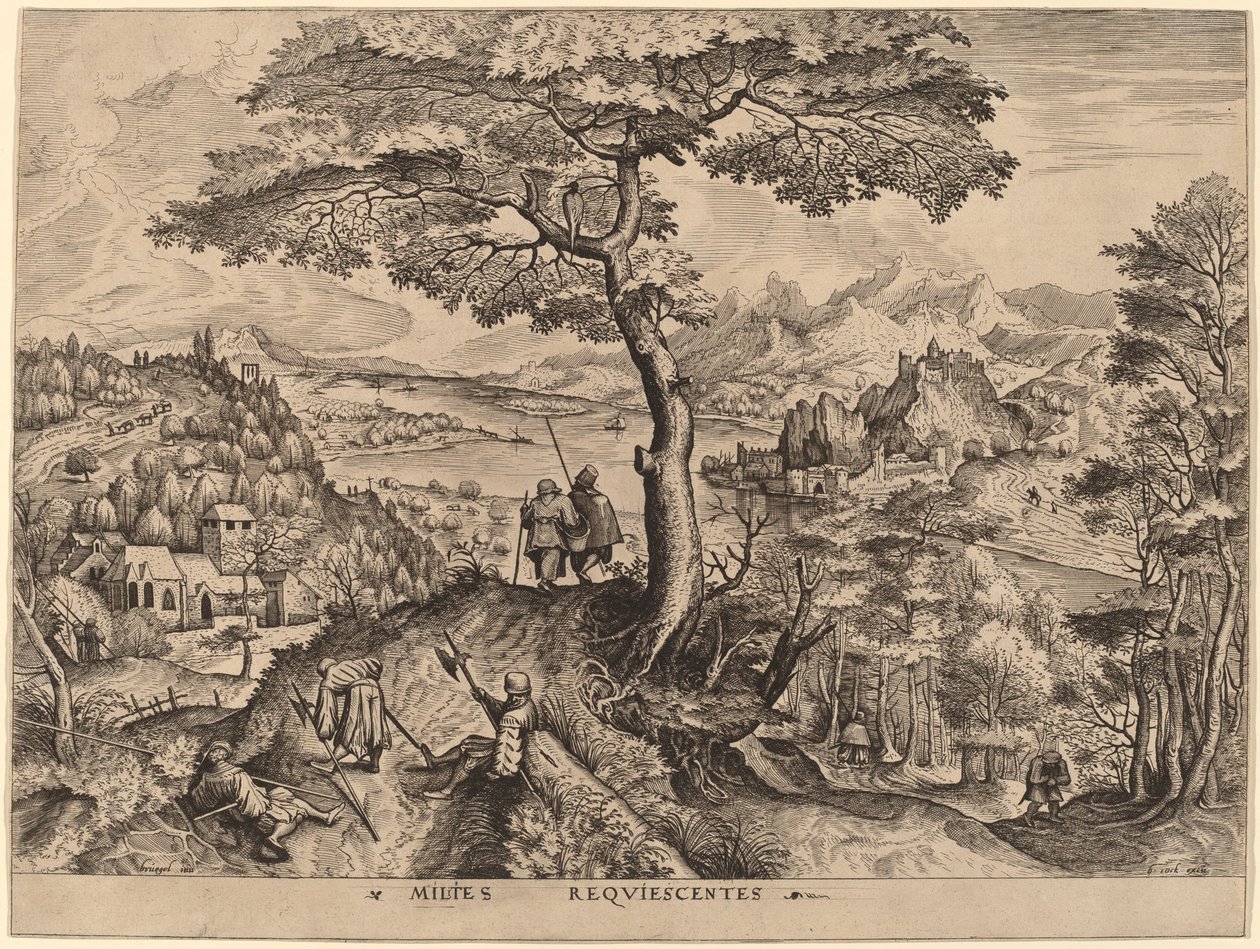 Milites Requiescentes (Soldados en descanso) de Johannes and Lucas van Doetechum after Pieter Bruegel the Elder