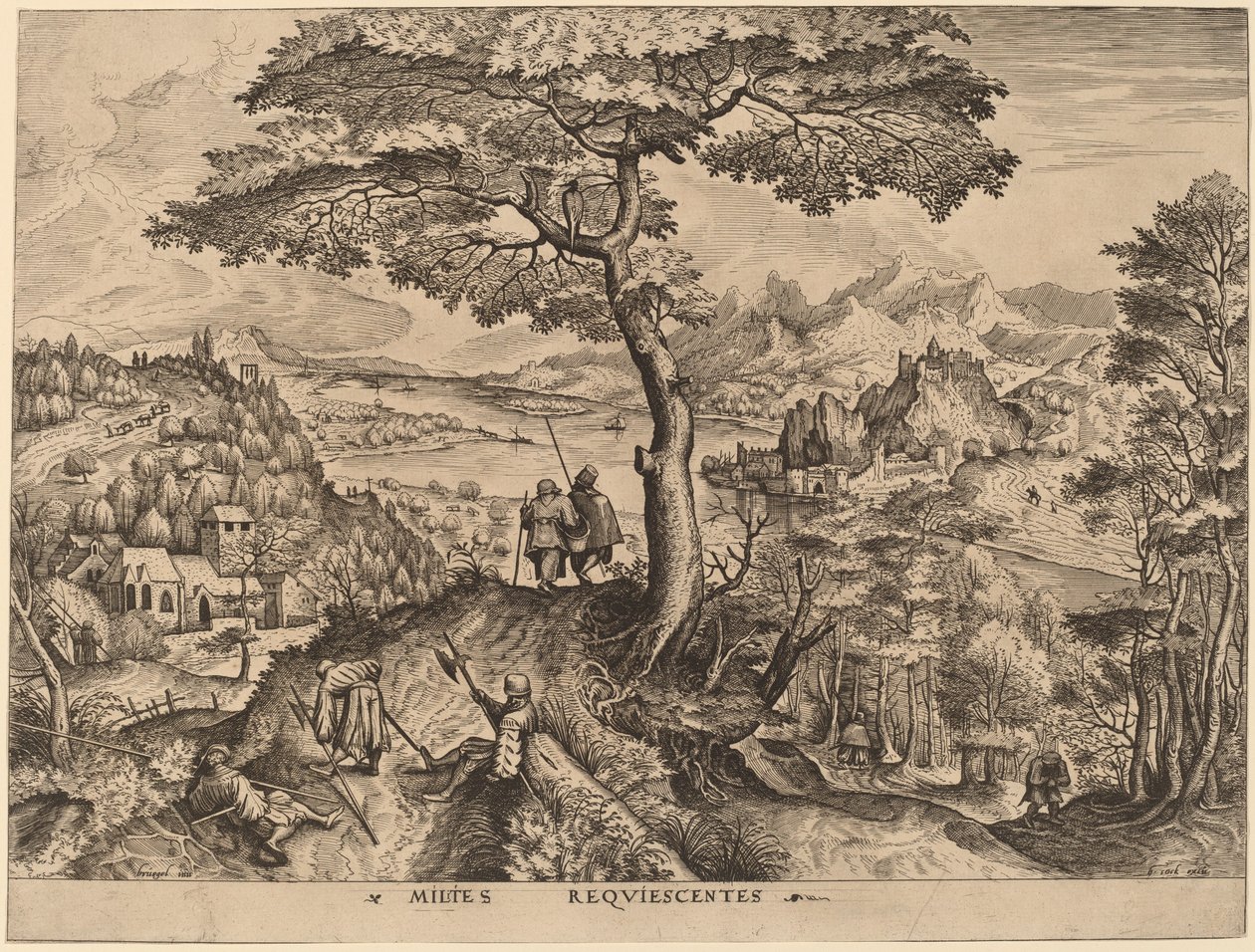 Milites Requiescentes (Soldados en Descanso) de Johannes and Lucas van Doetechum after Pieter Bruegel the Elder