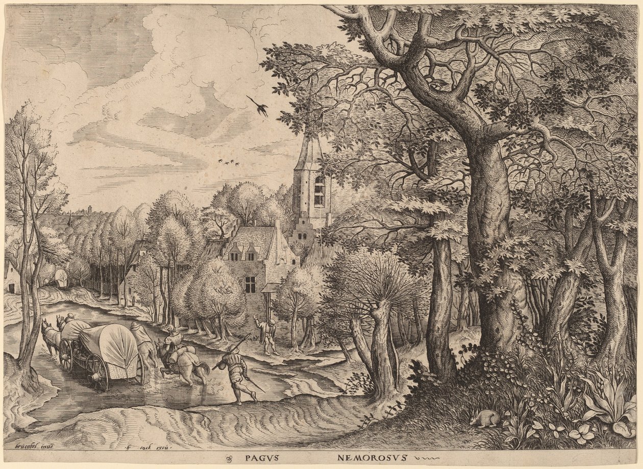 Pueblo boscoso de Johannes and Lucas van Doetechum after Pieter Bruegel the Elder