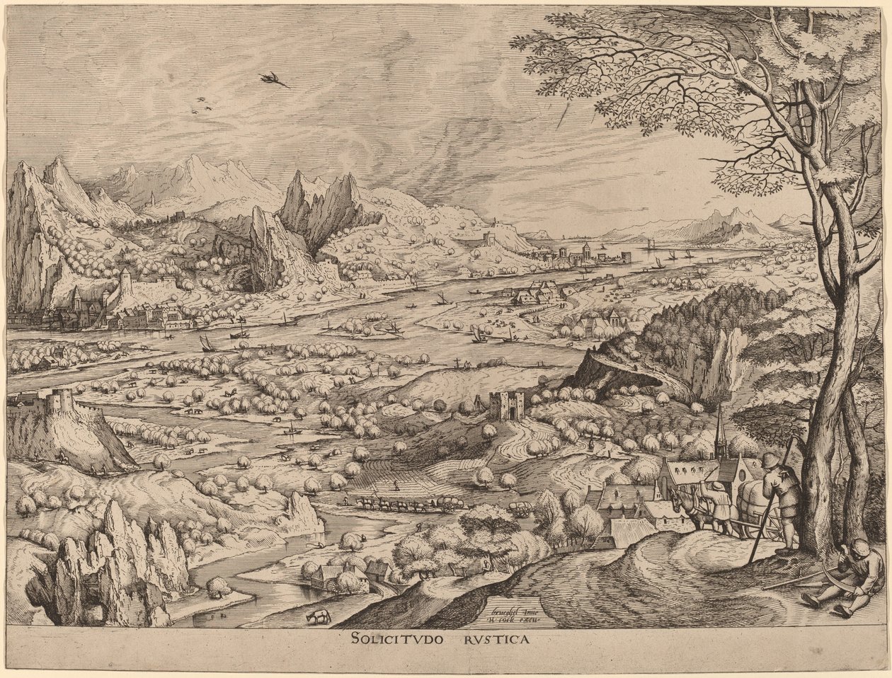 Solicitudo Rustica (Preocupaciones rústicas) de Johannes and Lucas van Doetechum after Pieter Bruegel the Elder