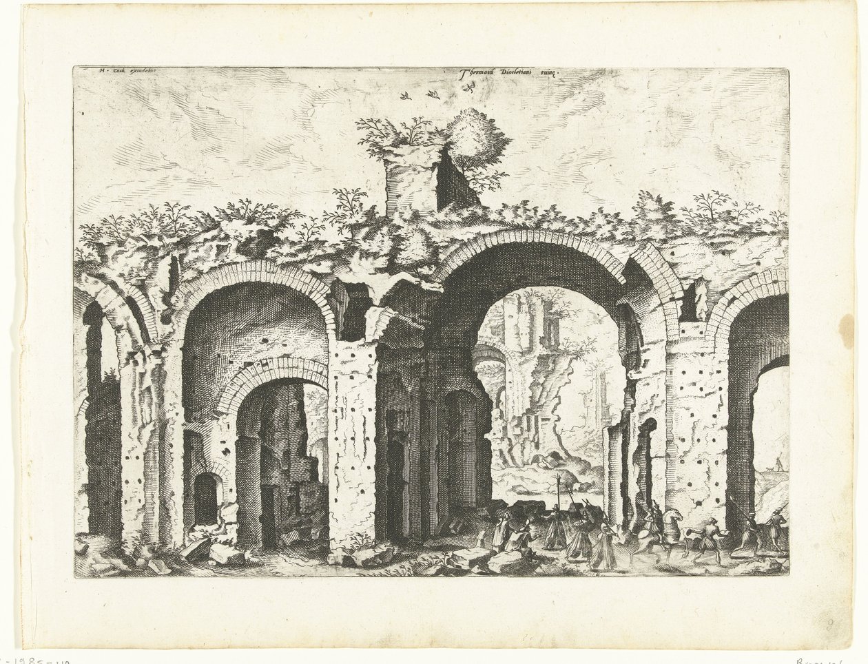 Segunda vista de las Termas de Diocleciano Ruinas romanas, 1561 (título de la serie) de Johannes of Lucas van Doetechum (attributed to)